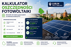 Kalkulator oszczędności fotowoltaiki w Lublinie